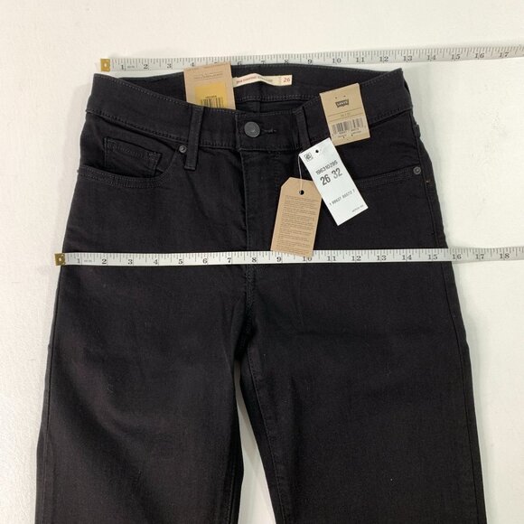 Levi's Women's 2 Jeans 314 Shaping Straight Black Stellar Stretch Jeans W26 L32 - Picture 6 of 8